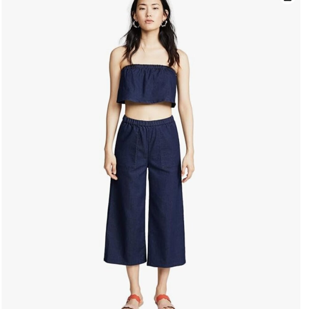 NWT ALI & JAY LOS ANGELES Ocean Breeze Two Piece Outfit Crop Top & Pants Set L